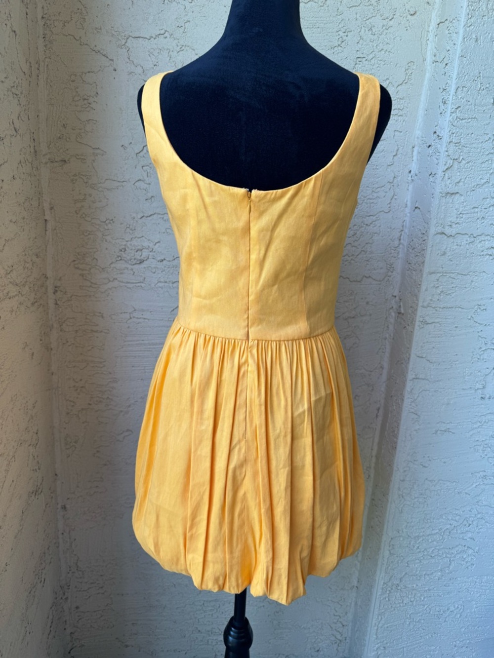 Gianni Bini Sedona Linen Mini Dress 6 Apricot Drop Waist Bubble Hem - Picture 4 of 13